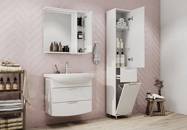 Зеркало Volna Adel 70x70 zsADEL70.R-01 правое с полочкой и подсветкой фото 6
