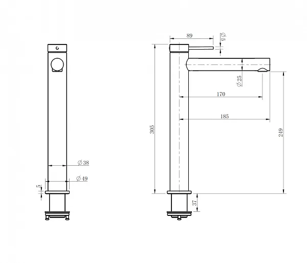 Смеситель для раковины ABBER Emotion 316 AF8811BRG-L фото 2