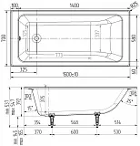 Чугунная ванна Wotte Line 150х70 БП-э00д1465 фото 4