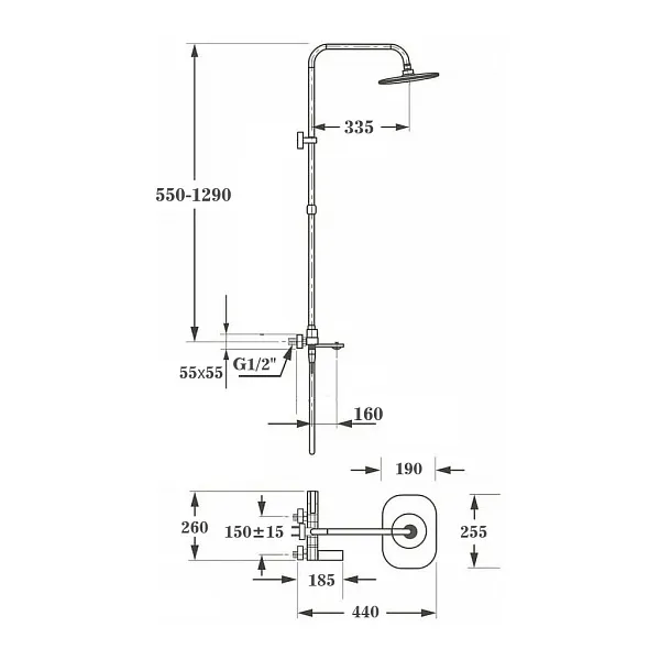 Душевая стойка Maretti Lorenza LR21RYN842 фото 3