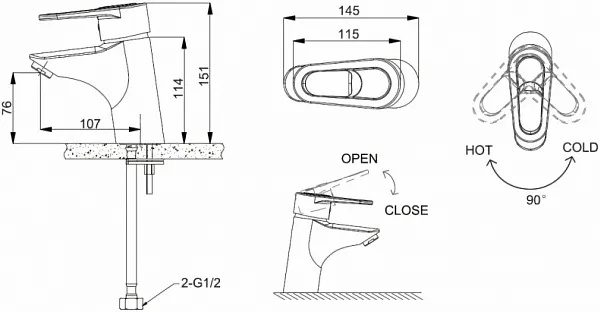 Смеситель Bravat Loop F1124182CP-RUS для раковины фото 2