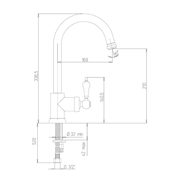 Смеситель для кухонной мойки PAINI Duomo 88CR572L1US1KM фото 3
