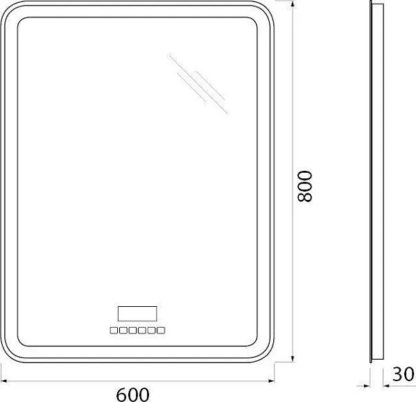 Зеркало BelBagno 60x80 SPC-MAR-600-800-LED-TCH-RAD с подсветкой фото 10