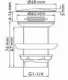 Донный клапан для раковины WasserKRAFT A248 золото фото 2