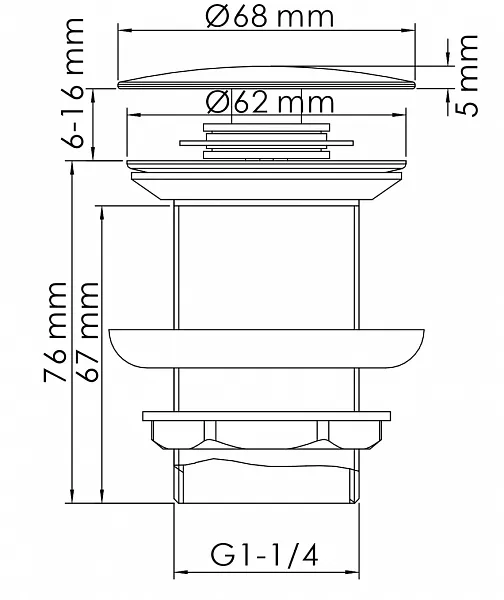 Донный клапан для раковины WasserKRAFT A248 золото фото 2