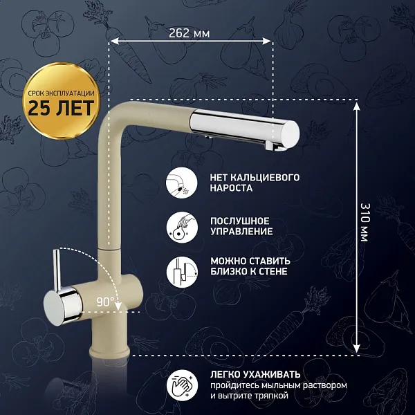 Смеситель для кухонной мойки PAINI Cox HD55566CR1KM фото 2