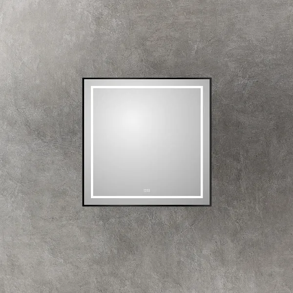 Зеркало BelBagno Kraft 90x80 SPC-KRAFT-900-800-LED-TCH-WARM-NERO с подсветкой фото 2
