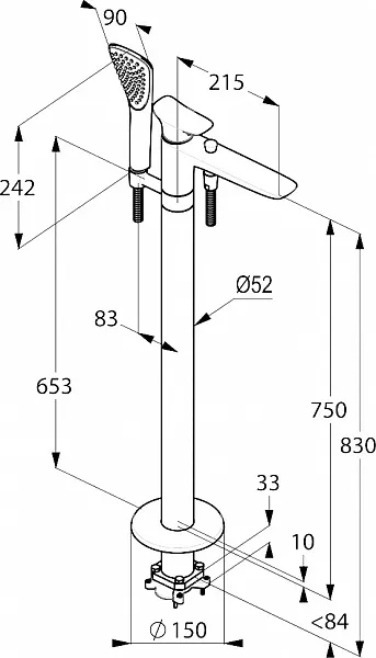 Смеситель Kludi Ambienta 535900575 для ванны с душем фото 9