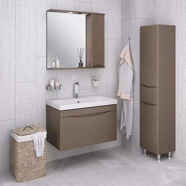 Зеркало Runo Афина 80x75 00-00001216 правое с полочкой и подсветкой фото 4