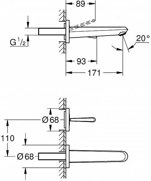 Смеситель Grohe Eurodisc Joy 19968000 для раковины фото 5