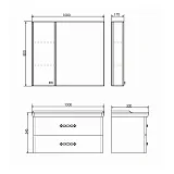 Зеркало Comforty Неаполь 100x80 00004139023CF с полочкой фото 3