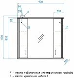 Зеркало Style Line Панда 90x83 ЛС-00000133 с полочкой и подсветкой фото 3