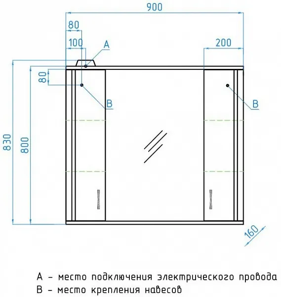 Зеркало Style Line Панда 90x83 ЛС-00000133 с полочкой и подсветкой фото 3