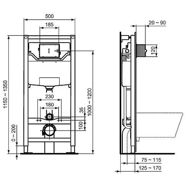Система инсталляции Ideal Standard Prosys R0204промо для унитазов фото 2