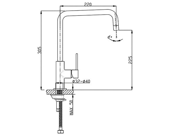 Смеситель для кухонной мойки TIMO Saona 2306F champagne фото 2