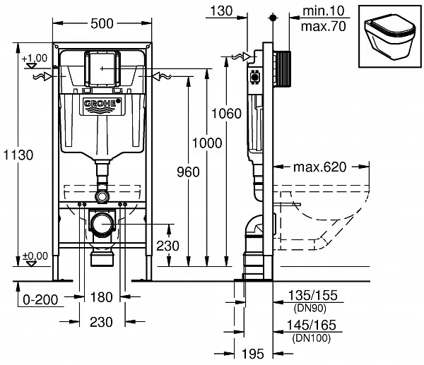 Инсталляция для унитаза Grohe Rapid SL 38584001 фото 2