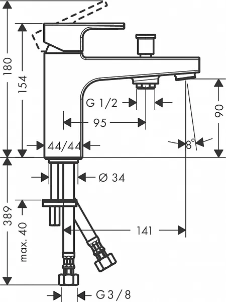 Смеситель Hansgrohe Vernis Shape 71463000 на борт ванны фото 2
