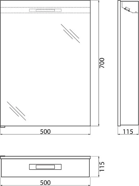Зеркало-шкаф BelBagno SPC-1A-DL-BL-500 фото 11