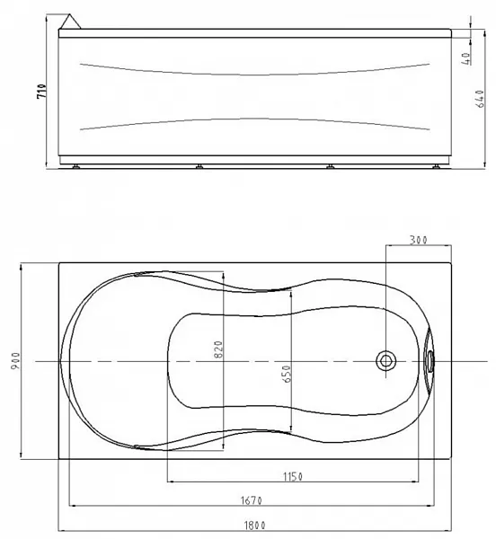 Акриловая ванна Aquatek Мартиника 180x90 MAR180-0000068 слив слева фото 5