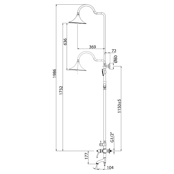 Душевая стойка Lemark Greek LM5562GG со смесителем фото 2