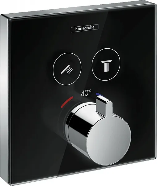 Термостат Hansgrohe ShowerSelect Glass 15738600 для душа с внутренней частью фото 1