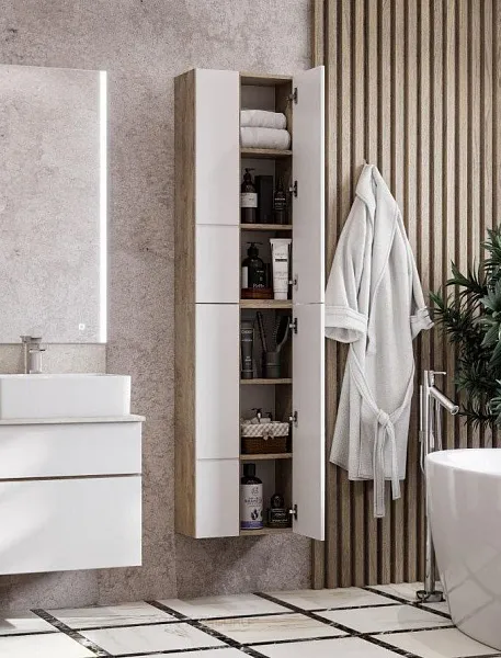 Шкаф Акватон Мишель 43 см белый / светлое дерево 1A243903MIX40 фото 5