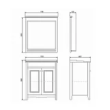 Зеркало Comforty Тбилиси 82,5x73 00003132631CF с полочкой фото 3