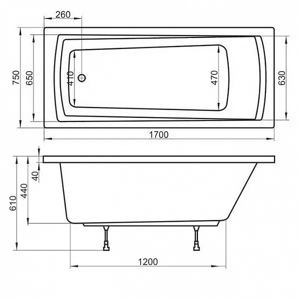 Акриловая ванна Ravak Domino Plus 170x75 C631R00000 фото 3