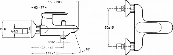 Комплект смесителей Jacob Delafon Kumin E98827-CP/E99460-CP/E99898RU-CP 3 в 1 с донным клапаном фото 3
