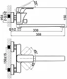 Смеситель D&K Berlin Steinbeis DA1433316 для ванны с душем фото 2