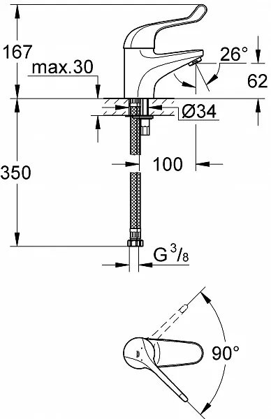 Смеситель Grohe Euroeco Special 32789000 для раковины фото 3