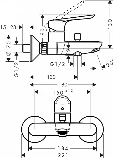 Комплект смесителей Hansgrohe Logis E 71178000/71415000/26532400 3 в 1 фото 3