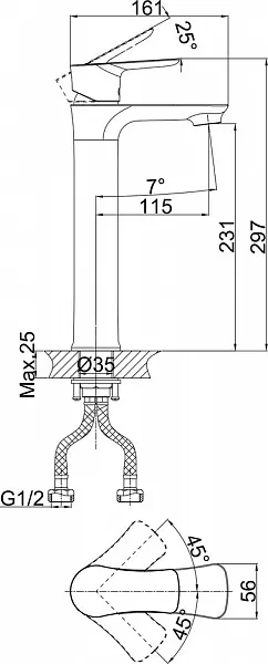 Смеситель D&K Rhein Reisling DA1272001 для раковины фото 3
