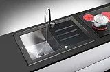 Кухонная мойка Tolero Ceramic Glas TG-780 78 Черная оборачиваемая фото 2