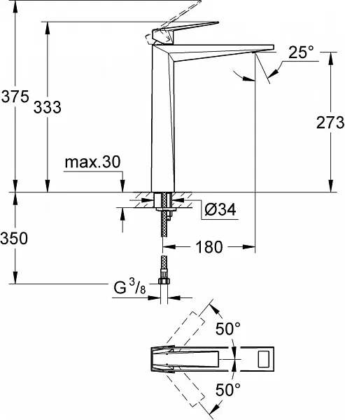 Смеситель Grohe Allure Brilliant 23114000 для раковины-чаши фото 5