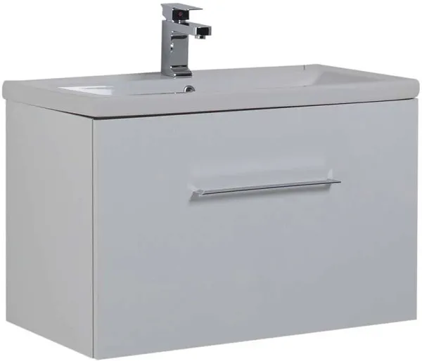 Тумба с раковиной Aquanet Порто 80 белая фото 1