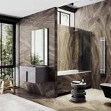 Шторка для ванны MaybahGlass 70x140 MGV-81-5ш профиль хром стекло графит фото 3