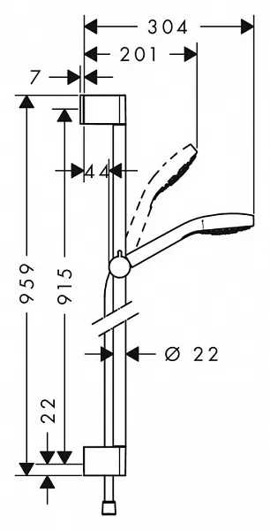 Душевой гарнитур Hansgrohe Croma Select S 26574400 фото 2