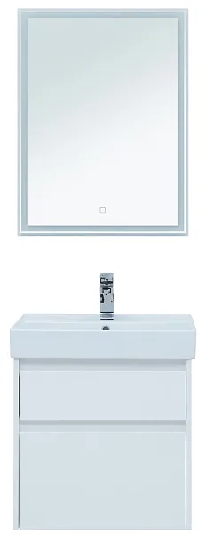 Мебель для ванной Aquanet Nova Lite 60 напольная/подвесная 2 ящика белый глянец фото 3