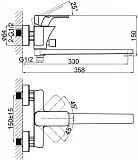 Смеситель D&K Berlin Humboldt DA1433312 для ванны с душем фото 4