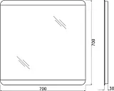 Зеркало BelBagno 70x70 SPC-CEZ-700-700-LED-BTN с подсветкой фото 9