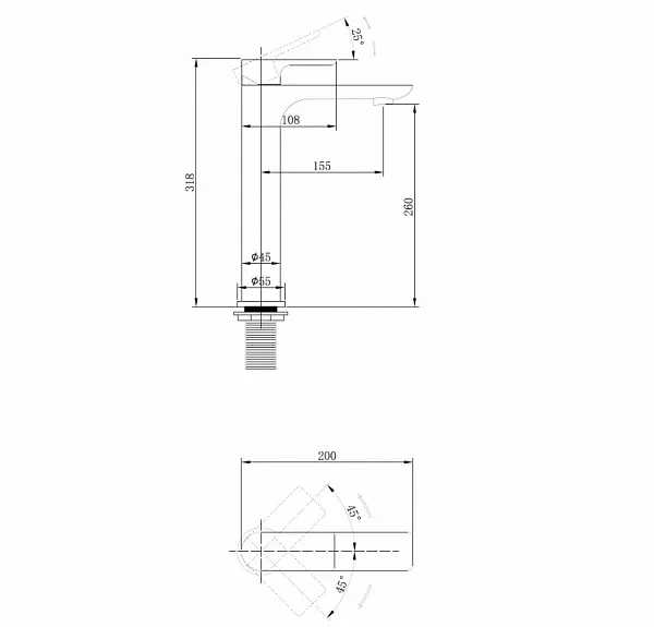 Смеситель для раковины ABBER Weiss Insel AF8011FW фото 3