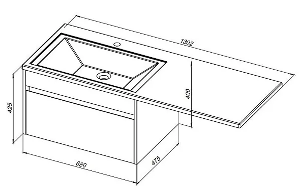 Тумба с раковиной Aquanet Токио 130 239218 подвесная фото 5