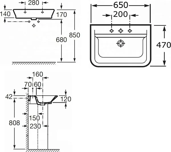 Раковина Roca The Gap 65 см 327473000 фото 6