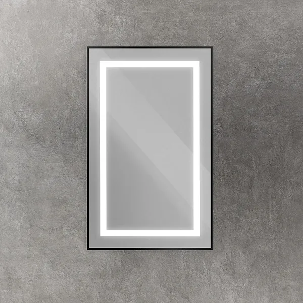 Зеркало BelBagno Kraft 50x80 SPC-KRAFT-500-800-SENS-NERO с подсветкой фото 2