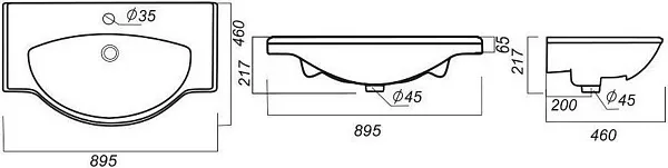 Раковина Sanita luxe Classic 90 см CLS90SLWB01 фото 3
