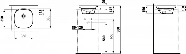Раковина Laufen Ino 35 см 8.1730.1.000.109.1 фото 4