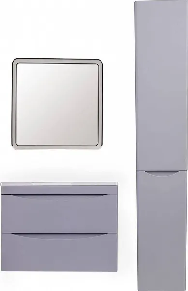 Тумба с раковиной Style Line Бергамо 70 серая подвесная фото 6