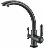 Смеситель ZorG Sanitary ZR 314 YF-33 ЧЕРНЫЙМЕТАЛЛ для кухонной мойки фото 1