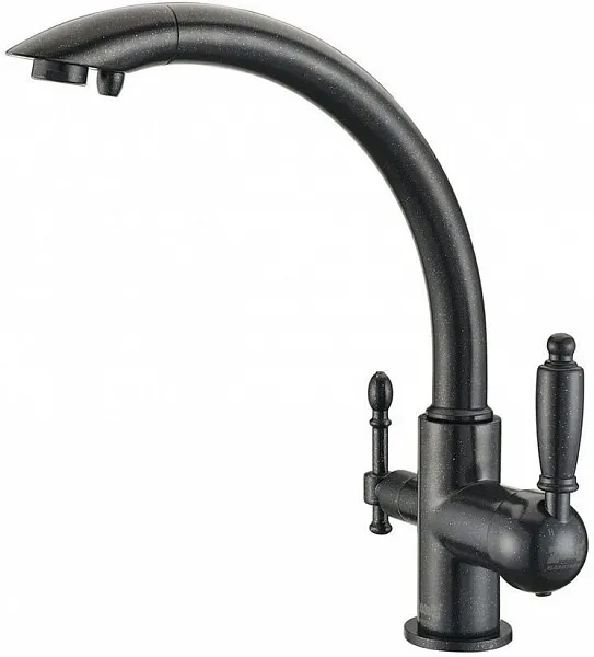 Смеситель ZorG Sanitary ZR 314 YF-33 ЧЕРНЫЙМЕТАЛЛ для кухонной мойки фото 1